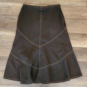 EUC Simon Chang Fit and Flair Boho Denim Skirt (waist flat 16")